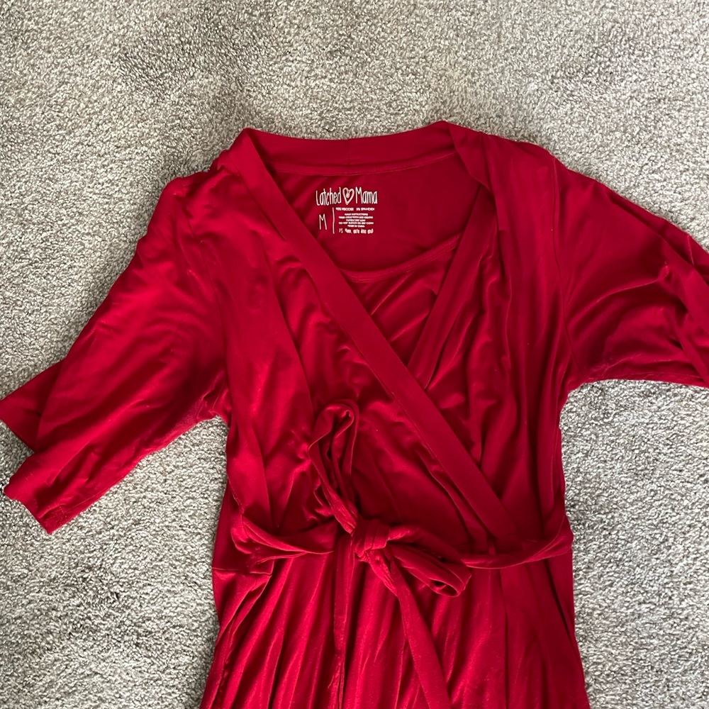 Latched mama nursing midi wrap dress